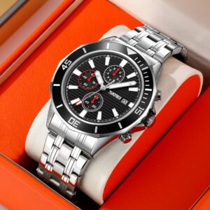 SKMEI 9335 Stainless Steel Band Watch